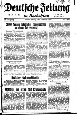 Deutsche Zeitung in Nordchina vom 02.02.1940