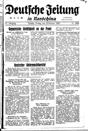 Deutsche Zeitung in Nordchina vom 23.02.1940