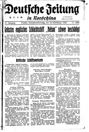 Deutsche Zeitung in Nordchina vom 24.02.1940
