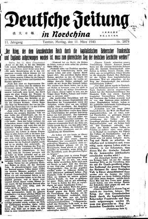 Deutsche Zeitung in Nordchina vom 11.03.1940