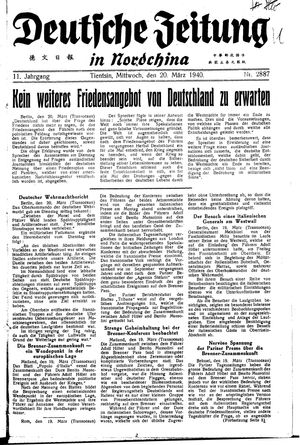 Deutsche Zeitung in Nordchina vom 20.03.1940