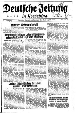 Deutsche Zeitung in Nordchina vom 06.04.1940