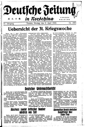 Deutsche Zeitung in Nordchina vom 08.04.1940