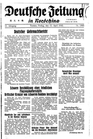 Deutsche Zeitung in Nordchina vom 12.04.1940