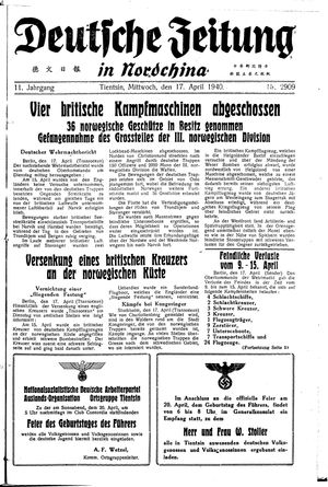 Deutsche Zeitung in Nordchina vom 17.04.1940