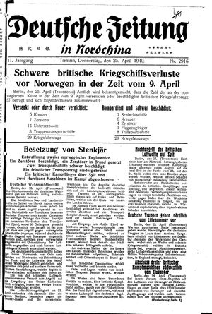 Deutsche Zeitung in Nordchina vom 25.04.1940