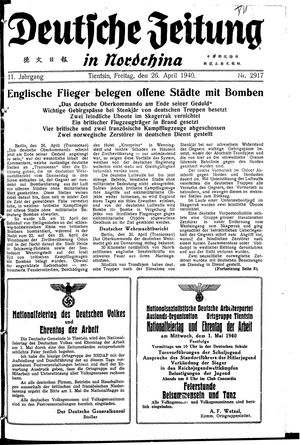 Deutsche Zeitung in Nordchina vom 26.04.1940
