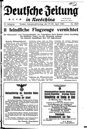 Deutsche Zeitung in Nordchina vom 27.04.1940