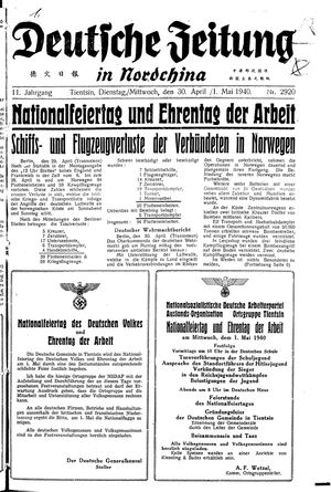 Deutsche Zeitung in Nordchina vom 30.04.1940
