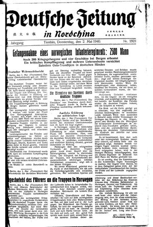 Deutsche Zeitung in Nordchina vom 02.05.1940