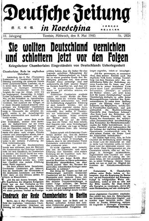 Deutsche Zeitung in Nordchina vom 08.05.1940