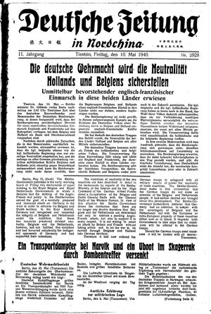 Deutsche Zeitung in Nordchina vom 10.05.1940