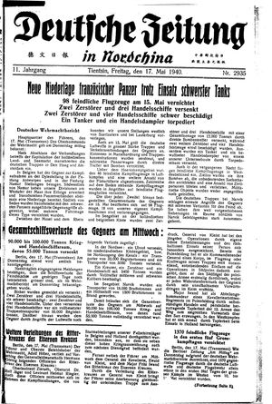 Deutsche Zeitung in Nordchina vom 17.05.1940