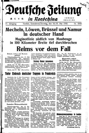 Deutsche Zeitung in Nordchina vom 18.05.1940