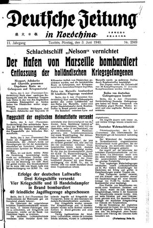 Deutsche Zeitung in Nordchina vom 03.06.1940