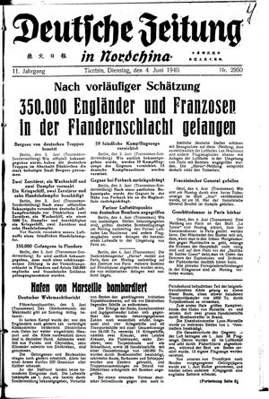 Deutsche Zeitung in Nordchina vom 04.06.1940