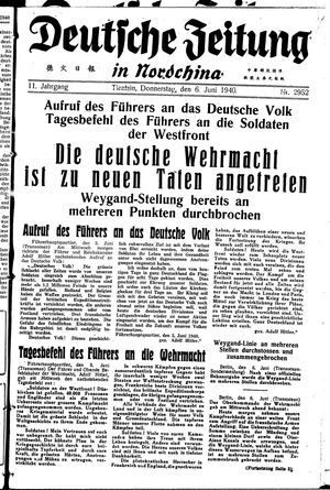 Deutsche Zeitung in Nordchina vom 06.06.1940