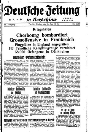 Deutsche Zeitung in Nordchina vom 07.06.1940