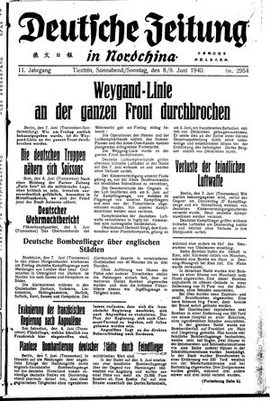 Deutsche Zeitung in Nordchina vom 08.06.1940