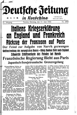 Deutsche Zeitung in Nordchina vom 11.06.1940