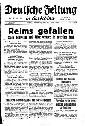 Deutsche Zeitung in Nordchina vom 13.06.1940