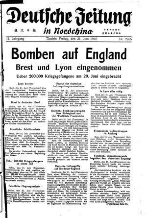 Deutsche Zeitung in Nordchina on Jun 21, 1940