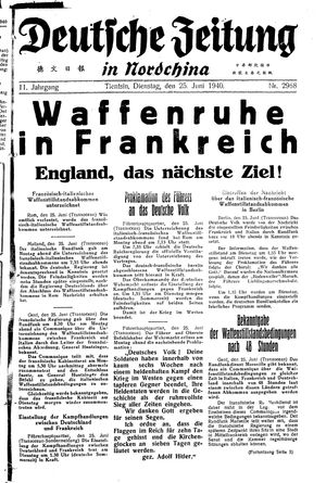 Deutsche Zeitung in Nordchina vom 25.06.1940