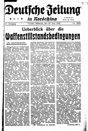 Deutsche Zeitung in Nordchina vom 26.06.1940