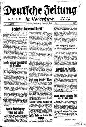 Deutsche Zeitung in Nordchina vom 02.07.1940
