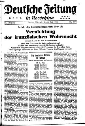 Deutsche Zeitung in Nordchina vom 03.07.1940