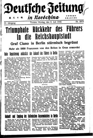 Deutsche Zeitung in Nordchina vom 08.07.1940