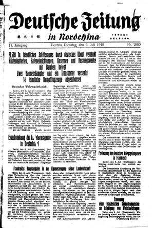 Deutsche Zeitung in Nordchina vom 09.07.1940