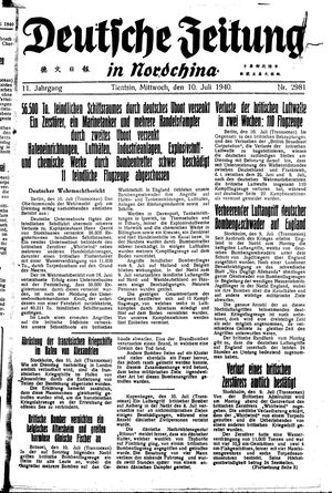 Deutsche Zeitung in Nordchina vom 10.07.1940