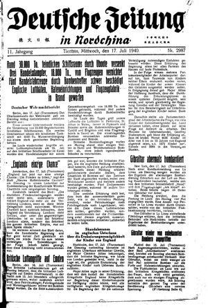 Deutsche Zeitung in Nordchina vom 17.07.1940