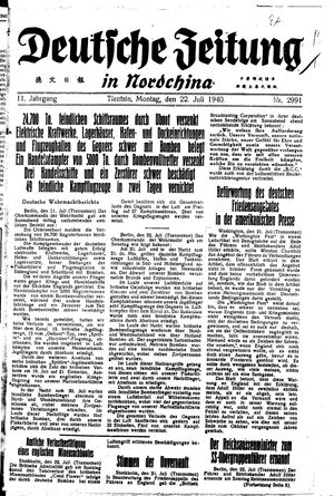 Deutsche Zeitung in Nordchina vom 22.07.1940
