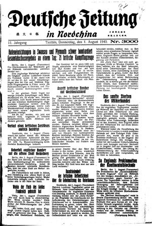 Deutsche Zeitung in Nordchina vom 01.08.1940