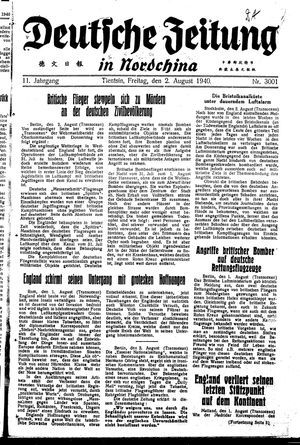 Deutsche Zeitung in Nordchina vom 02.08.1940