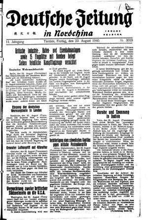 Deutsche Zeitung in Nordchina vom 23.08.1940