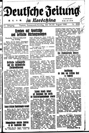 Deutsche Zeitung in Nordchina vom 24.08.1940