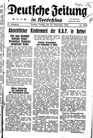 Deutsche Zeitung in Nordchina vom 20.09.1940