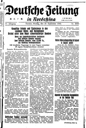 Deutsche Zeitung in Nordchina vom 30.09.1940