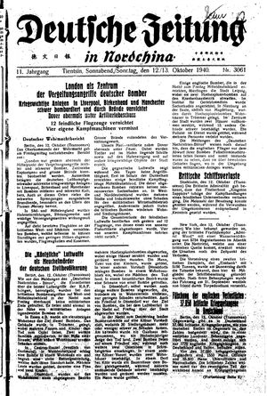 Deutsche Zeitung in Nordchina vom 12.10.1940