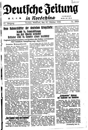 Deutsche Zeitung in Nordchina vom 16.10.1940