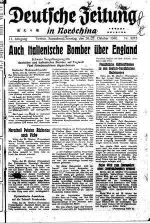 Deutsche Zeitung in Nordchina vom 26.10.1940