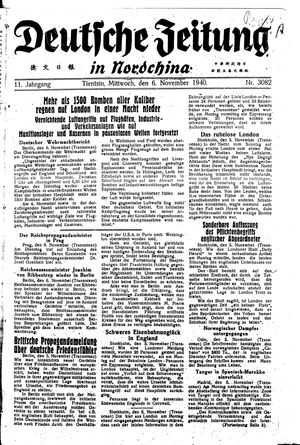 Deutsche Zeitung in Nordchina vom 06.11.1940