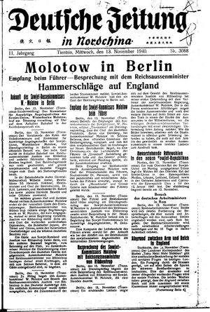 Deutsche Zeitung in Nordchina vom 13.11.1940
