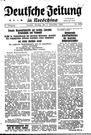 Deutsche Zeitung in Nordchina vom 02.12.1940