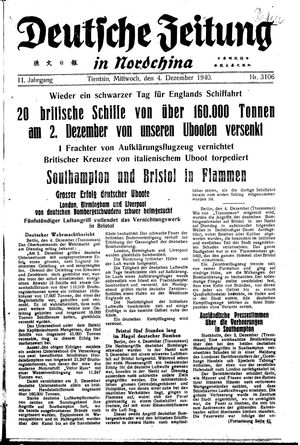 Deutsche Zeitung in Nordchina vom 04.12.1940