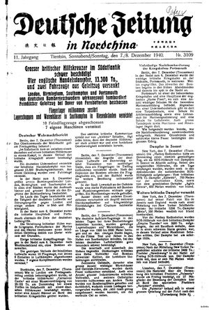 Deutsche Zeitung in Nordchina vom 07.12.1940