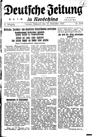 Deutsche Zeitung in Nordchina vom 18.12.1940